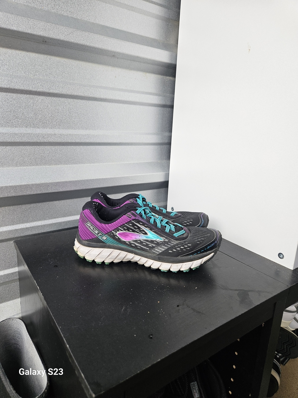 Brooks Ghost 9 Women's Running Shoes Black Purple Teal Size 8.5 B Athletic Sneak